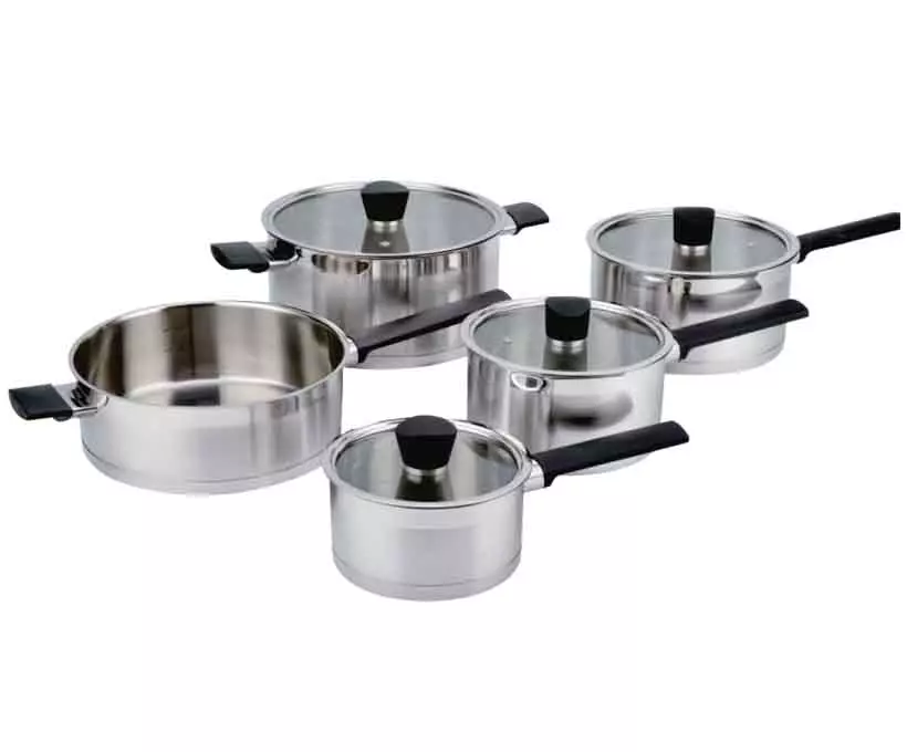 Pot factory stainless steel cookware with magnetic base 11pcs